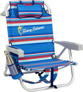 2 Pack Backpack Beach Chair 5 Position Chair Including Lay Flat (Blue Stripes) F873