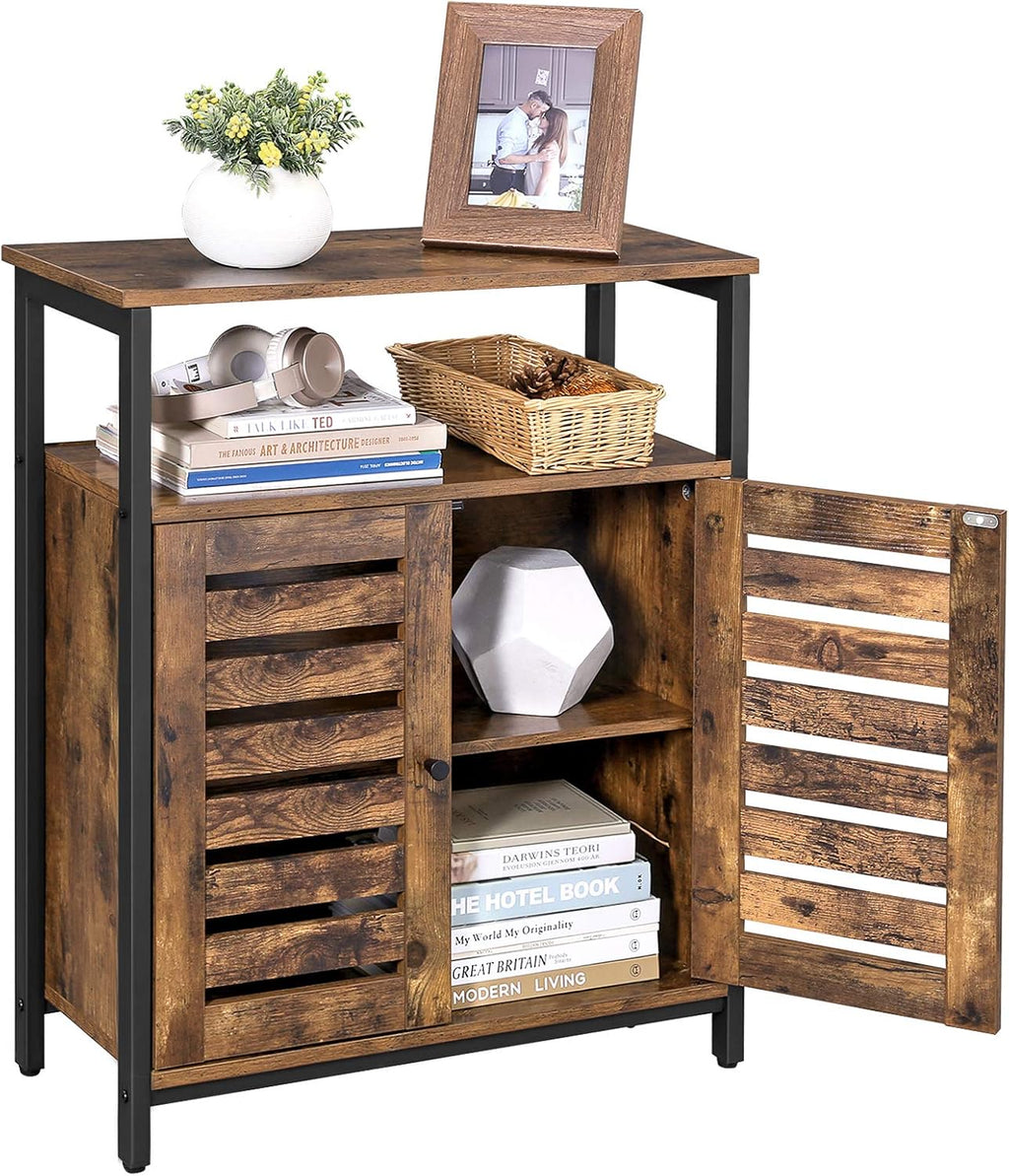 Rustic Brown Standing Storage Cabinet P24758