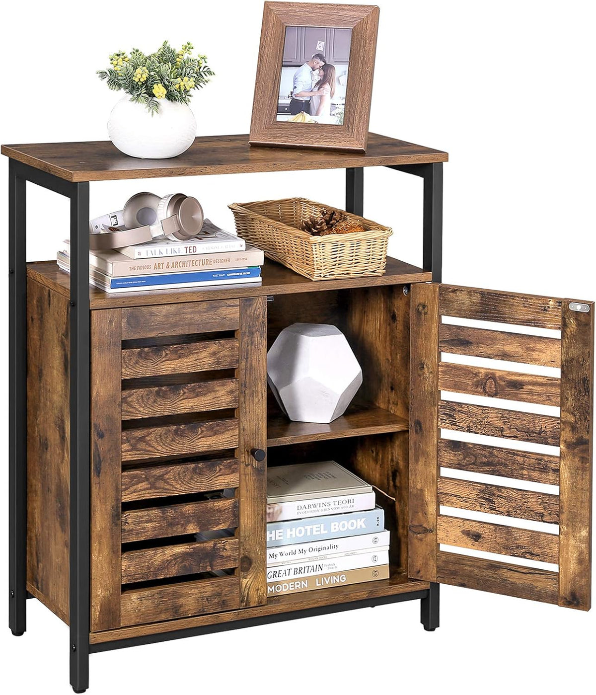 Rustic Brown Standing Storage Cabinet P24758