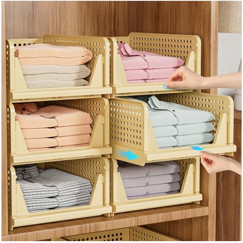 5 Pack Stackable Closet Storage Basket, White S6076