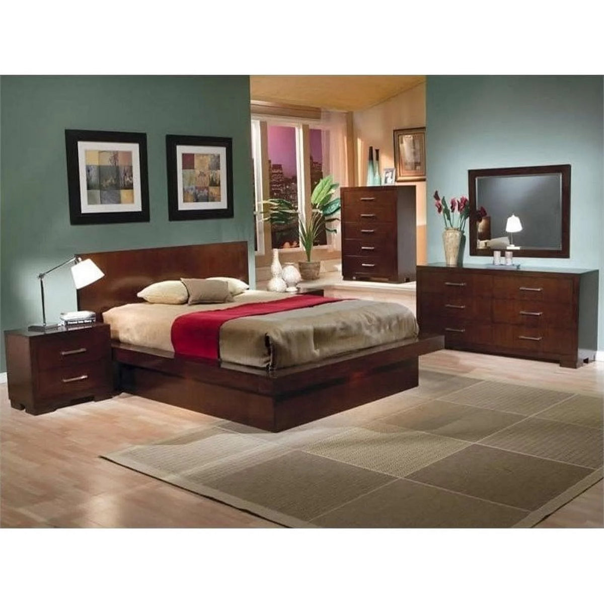 4 Piece King Platform Bedroom Set D484
