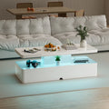 White High Glossy Coffee Table with Led Light F801621