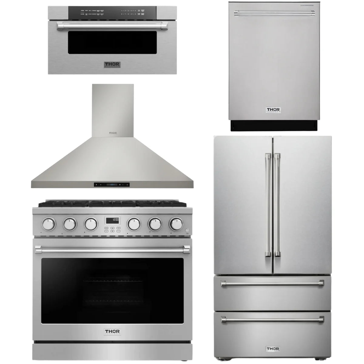 36 Gas Range, Range Hood, Refrigerator, Dishwasher and Microwave C238