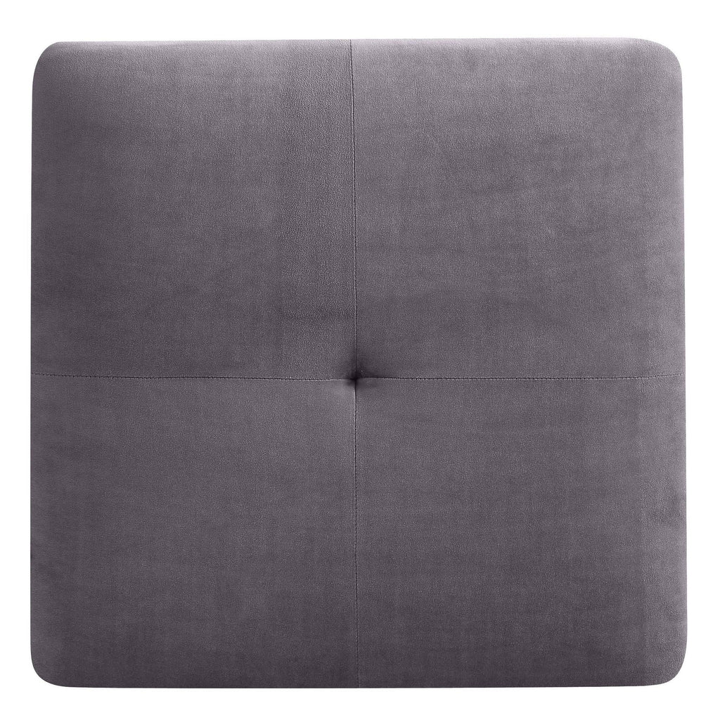 Navy Blue Tufted Velvet Ottoman D737