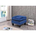 Navy Blue Tufted Velvet Ottoman D737