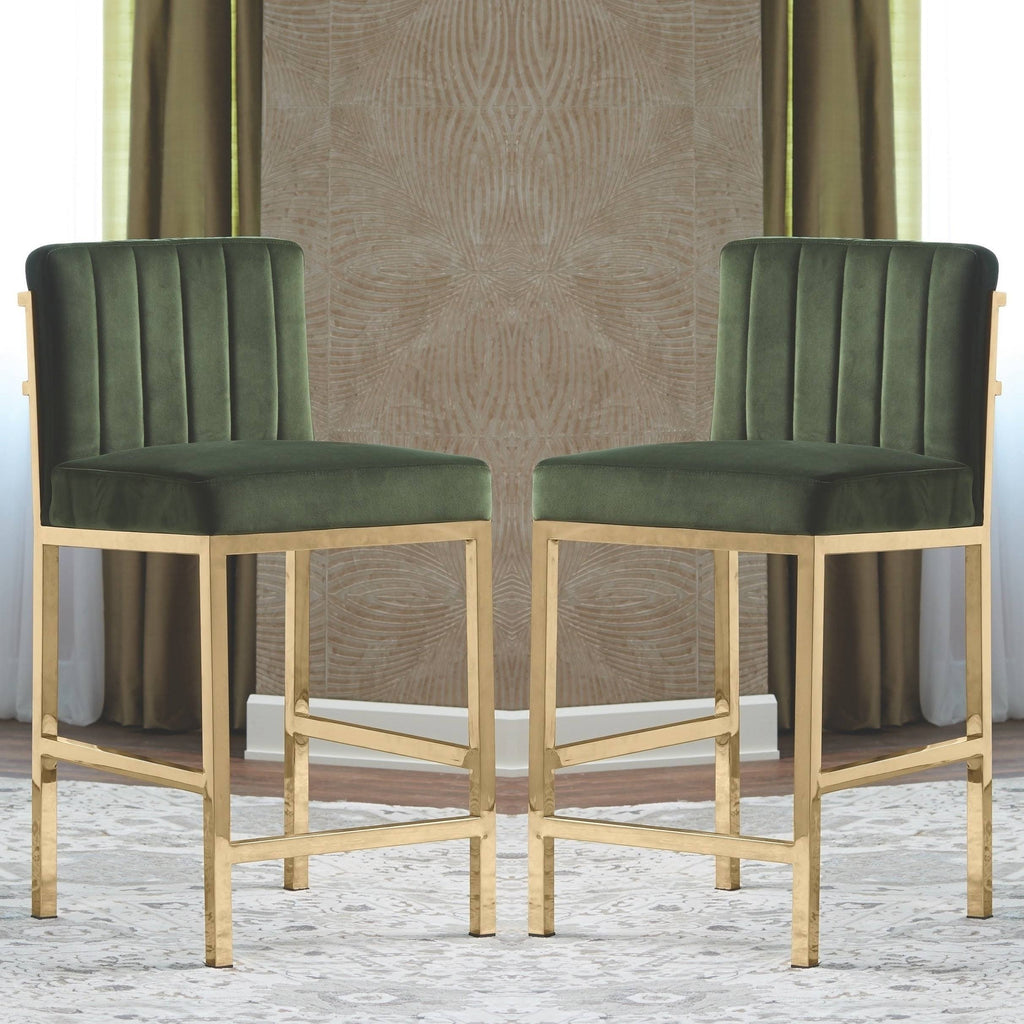 Green Velvet Counter Height Stools H12854
