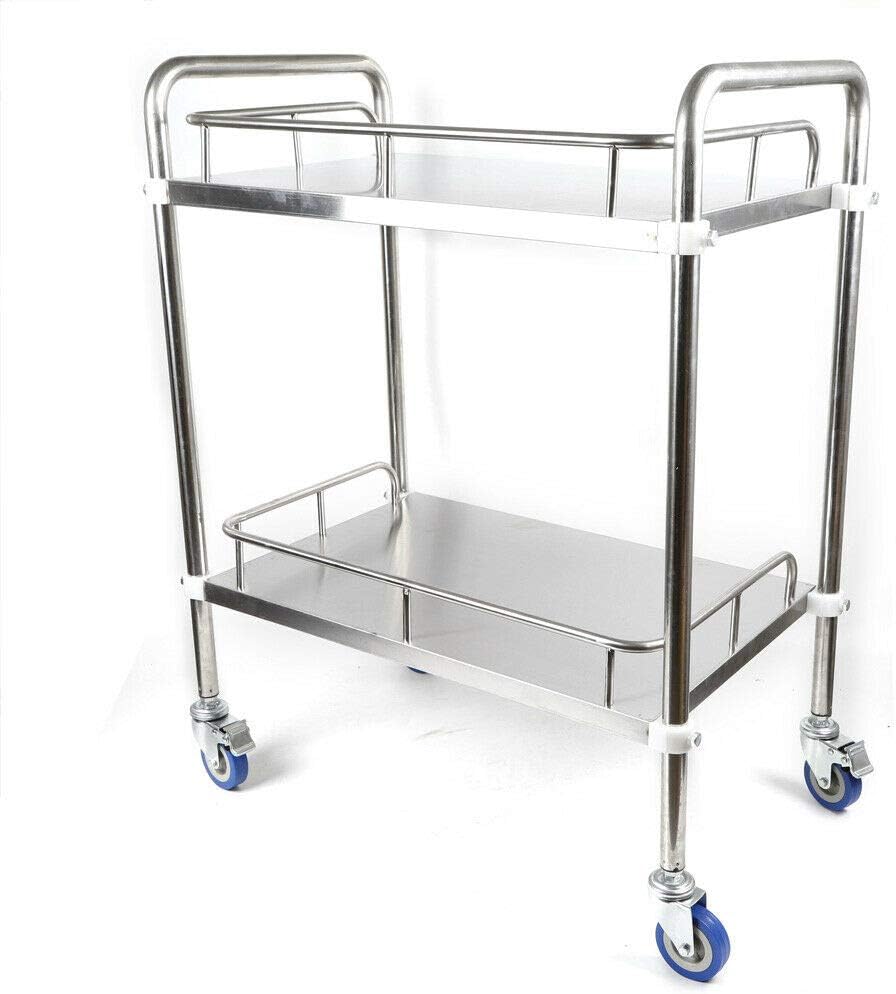 Stainless Steel Utility Service Cart with Silent Omnidirectional Wheel F3050