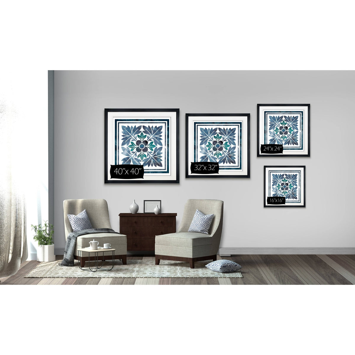Framed Giclee Print, 28 x 28 B6515