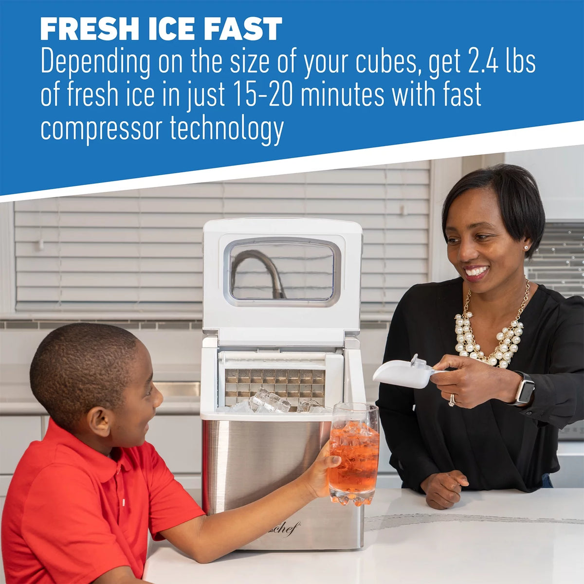 40 LB Stainless Steel Countertop Ice Maker N8588