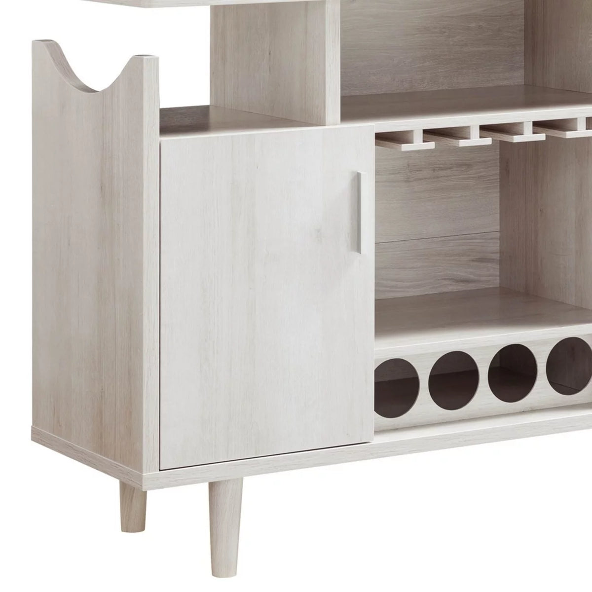 47 Inch Wood Wine Bar Cabinet with Stemware A2338