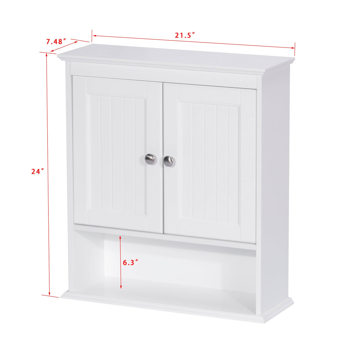 White Wooden Bathroom Wall Storage Cabinet V23470