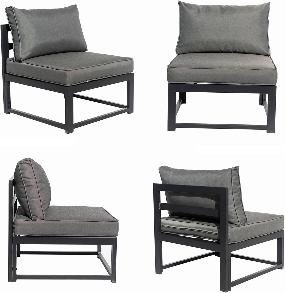 7 Pieces Patio Corner Sofa Set with Coffee Table, Gray V7559