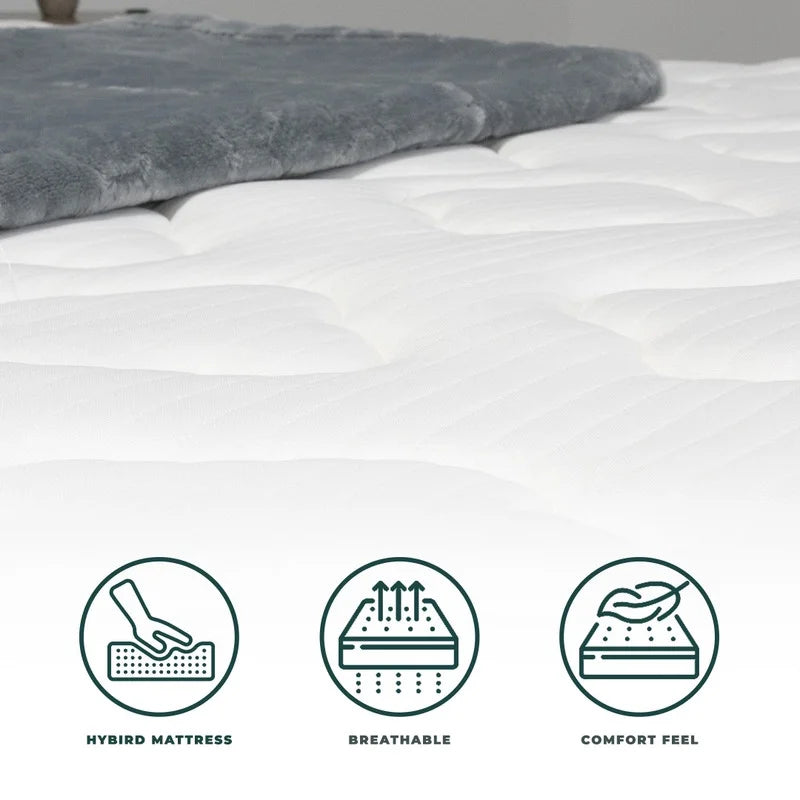 Twin Size 12 Inch Memory Foam & Spring Hybrid Mattress with Breathable Cover B844