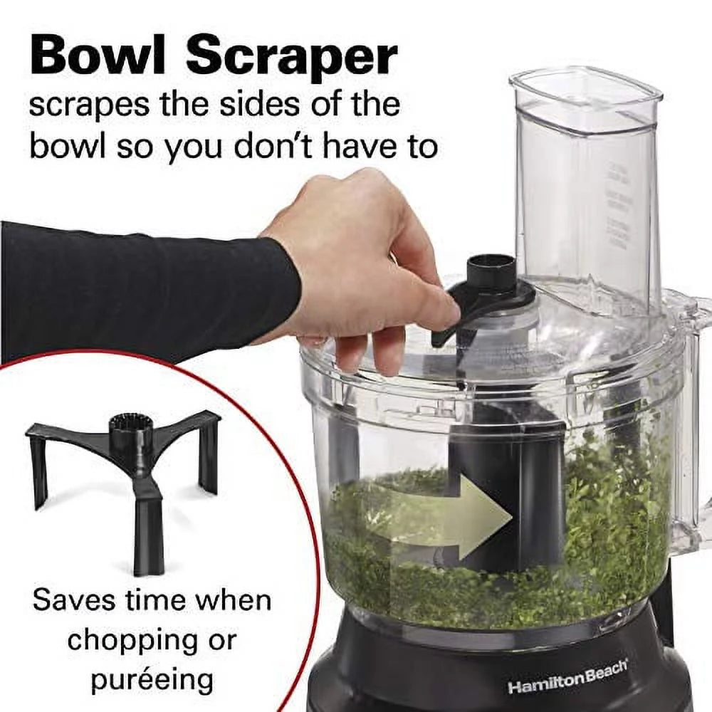 Food Processor & Vegetable Chopper 10 Cups Black and Stainless Steel O161