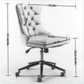 Velvet Upholstered Tufted Button Office Chair with Golden Metal Base U82879
