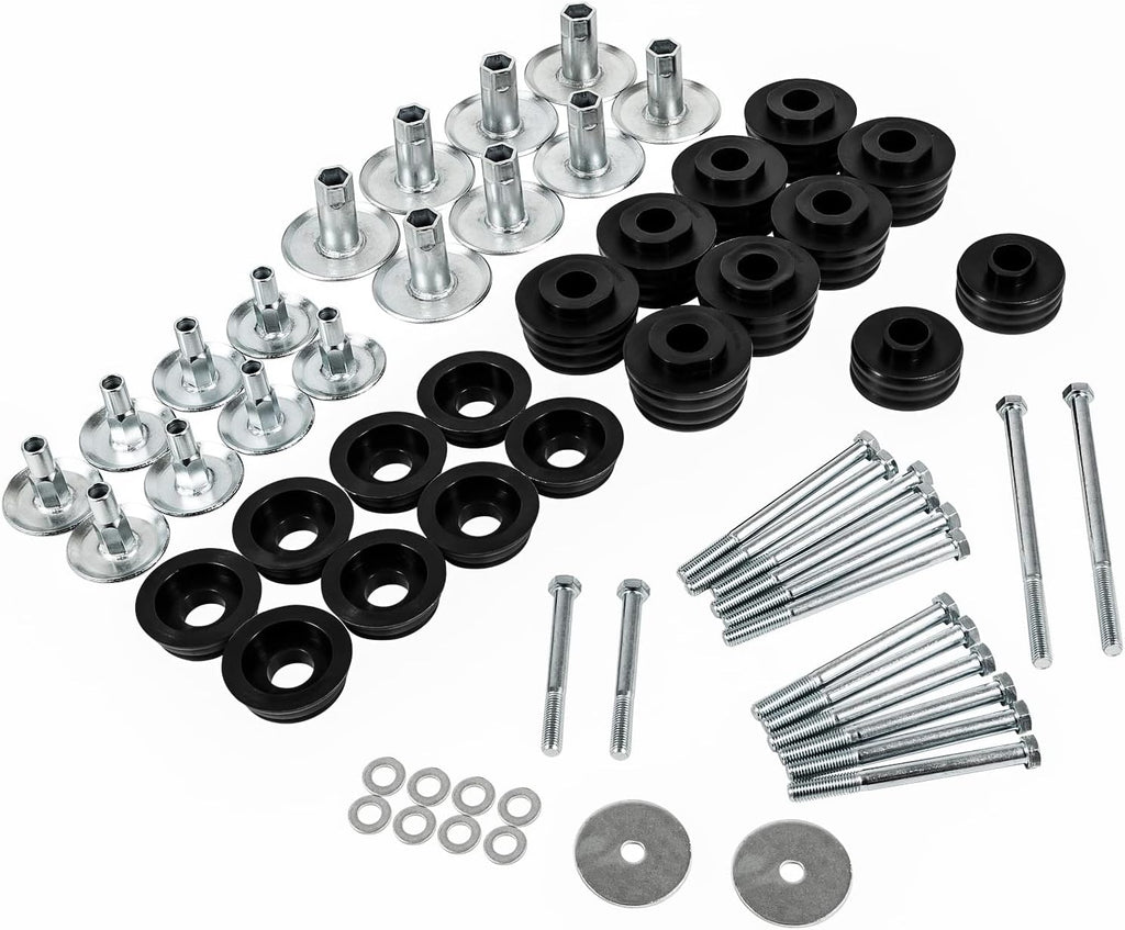 Polyurethane Body Mount Bushing Kit with Steel Sleeves and Hardware S731