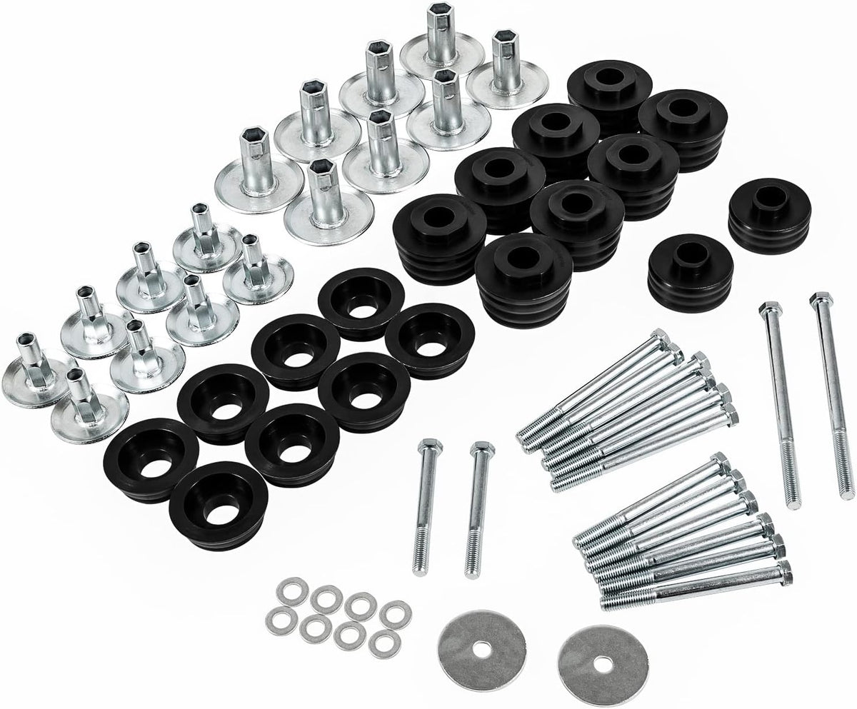 Polyurethane Body Mount Bushing Kit with Steel Sleeves and Hardware S731