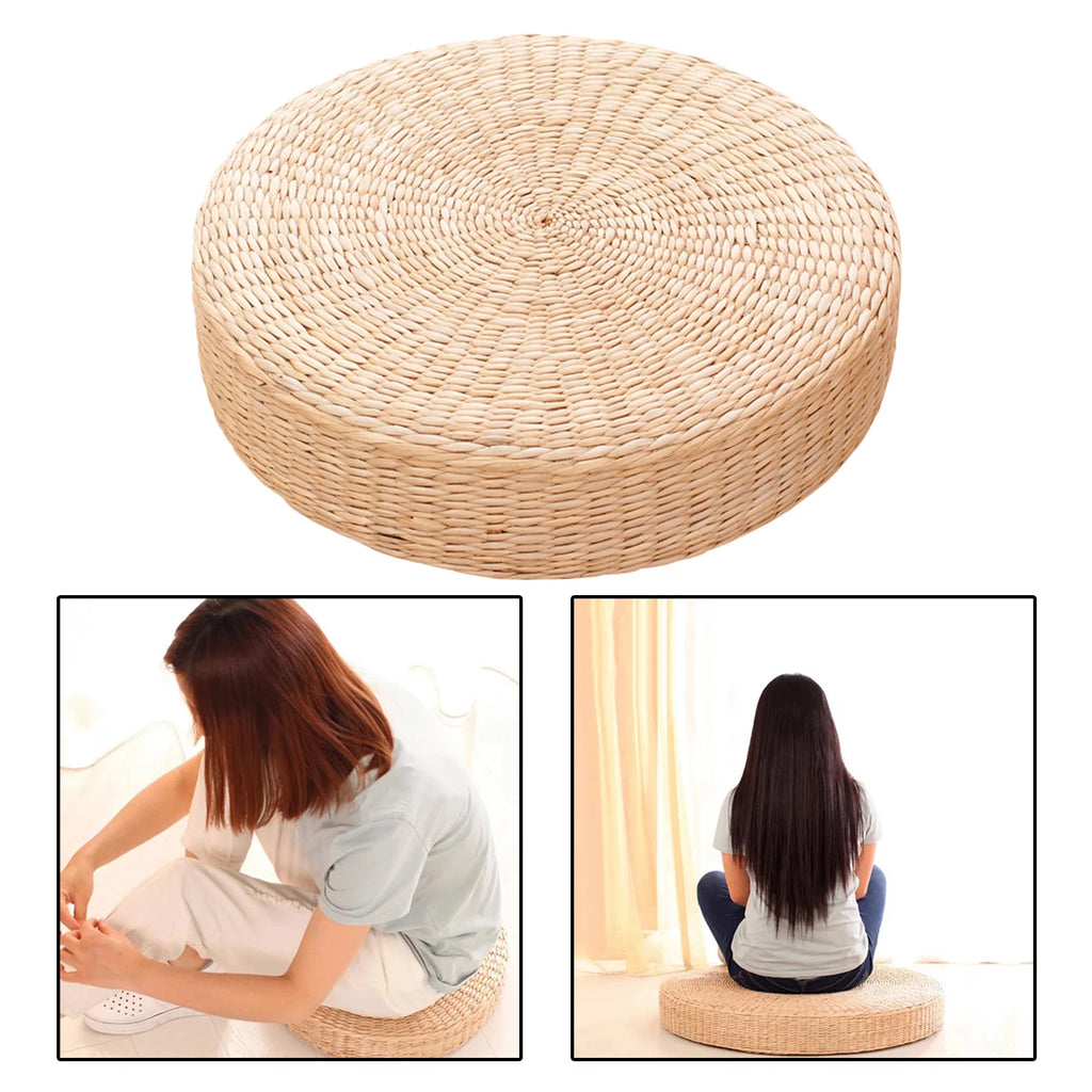 Handcrafted Knitted Straw Flat Seat Cushion 40x40cm P97495