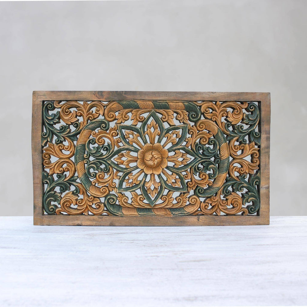 Teak Relief Panel Wall Décor Y15084