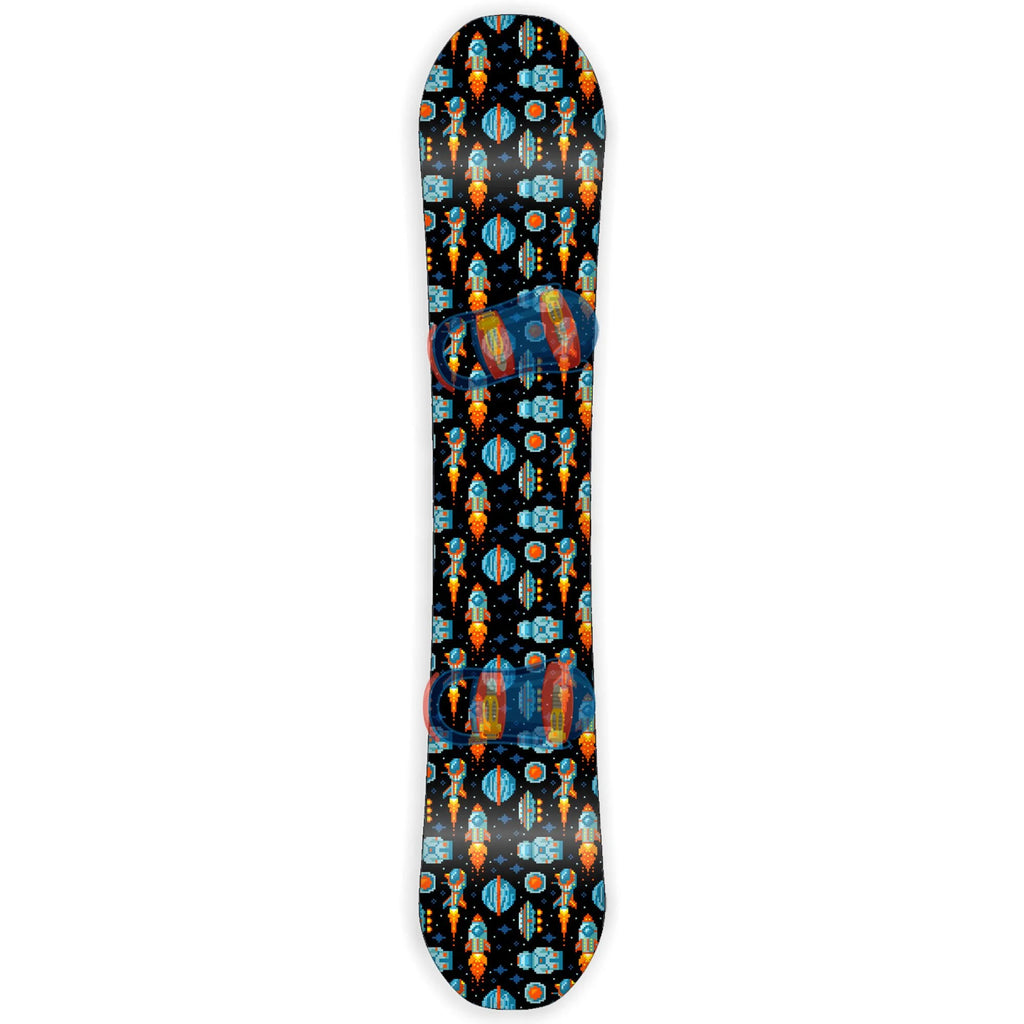 8 bit Galaxy Rocket Planet Snowboard Sticker Skin Cover T87981
