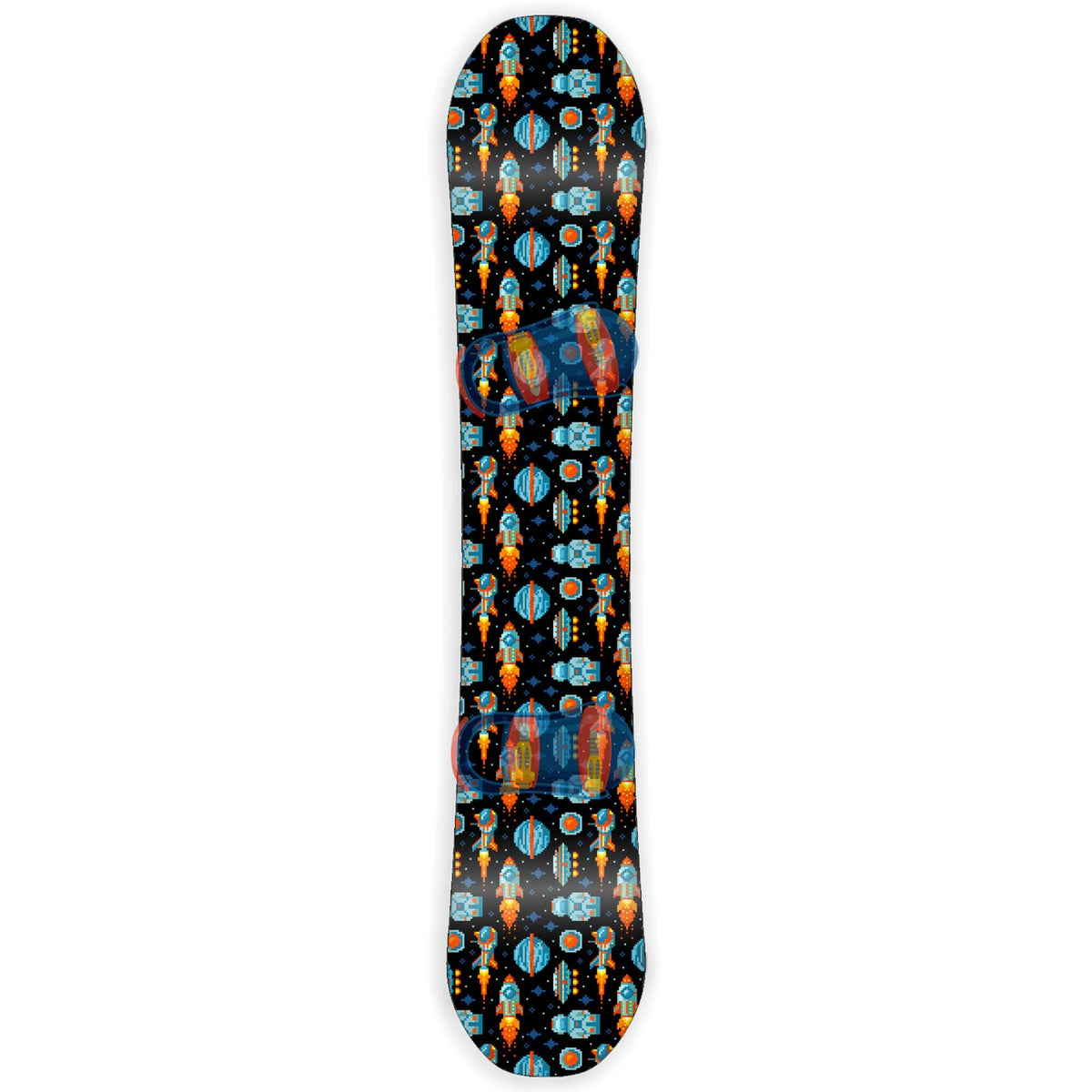 8 bit Galaxy Rocket Planet Snowboard Sticker Skin Cover T87981