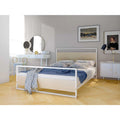 White Wooden and Metal Full Bed Frame Y768525