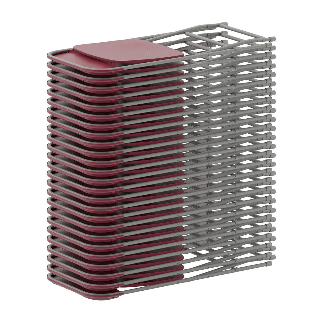 Set of 10 Red Stackable Folding Plastic Chairs Z3577