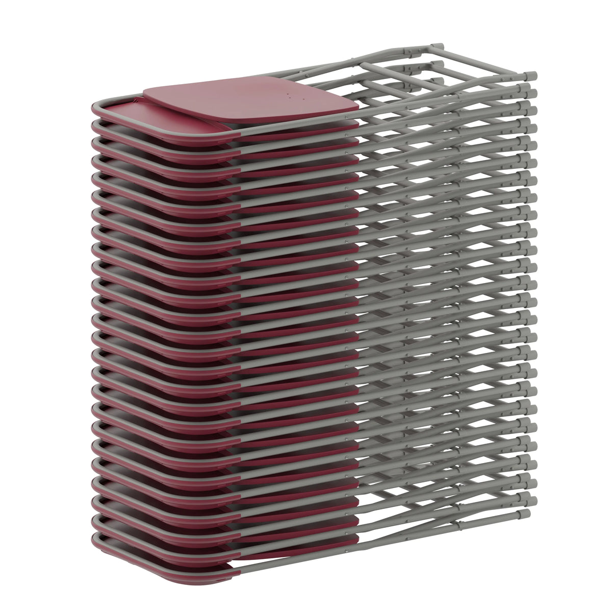 Set of 10 Red Stackable Folding Plastic Chairs Z3577