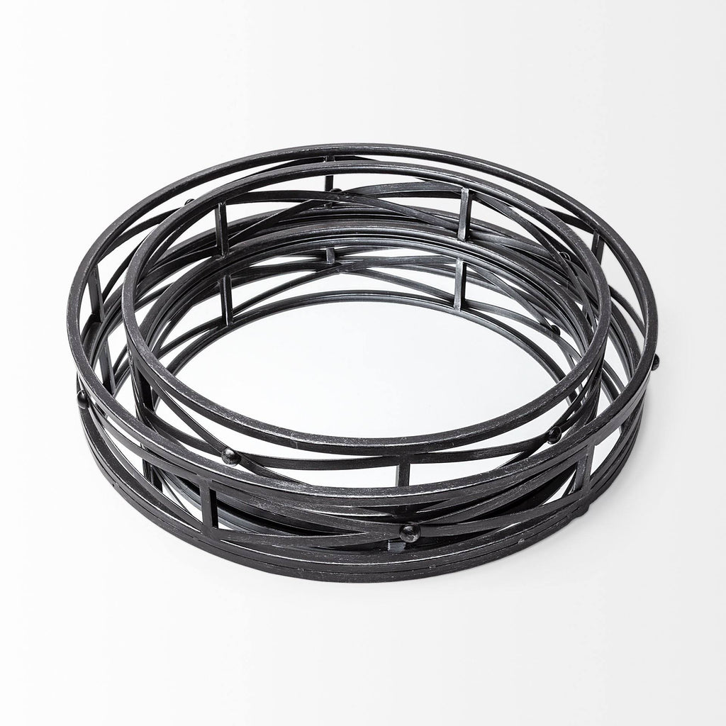Black Metal Tray (Set of 2) K12560