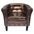 Brown Faux Leather Tub Chair S90378