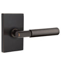 Oil Rubbed Bronze Lever Passage with Modern Rectangular Rose Y80765