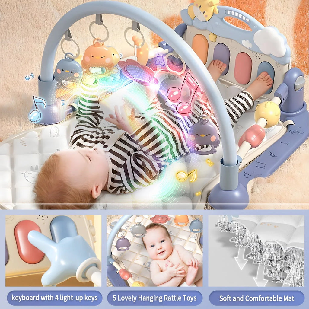 Purple Baby Gym Mat with Side Rails and Toys P90200
