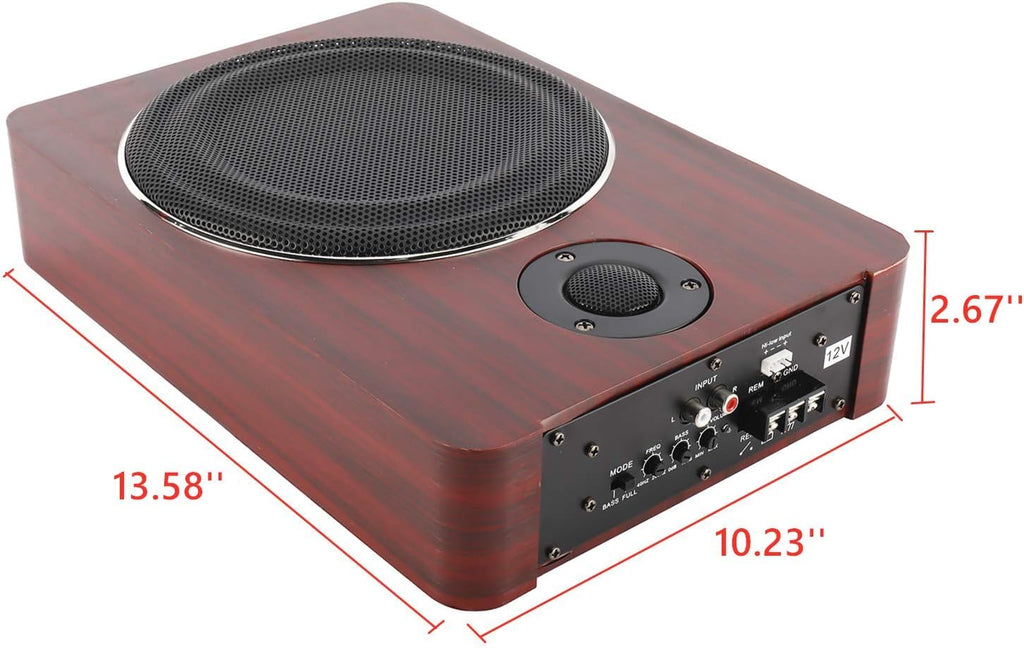 8'' 600W Under Seat Car Active Sub Woofer Speaker Stereo Bass Audio Powered Amp F753