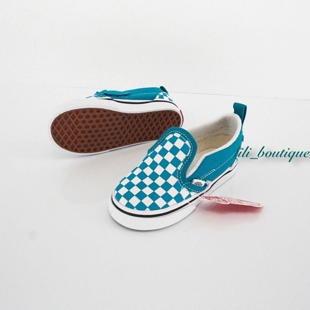 Checkerboard Slip-On V (Caribbean Sea/True White) Q355