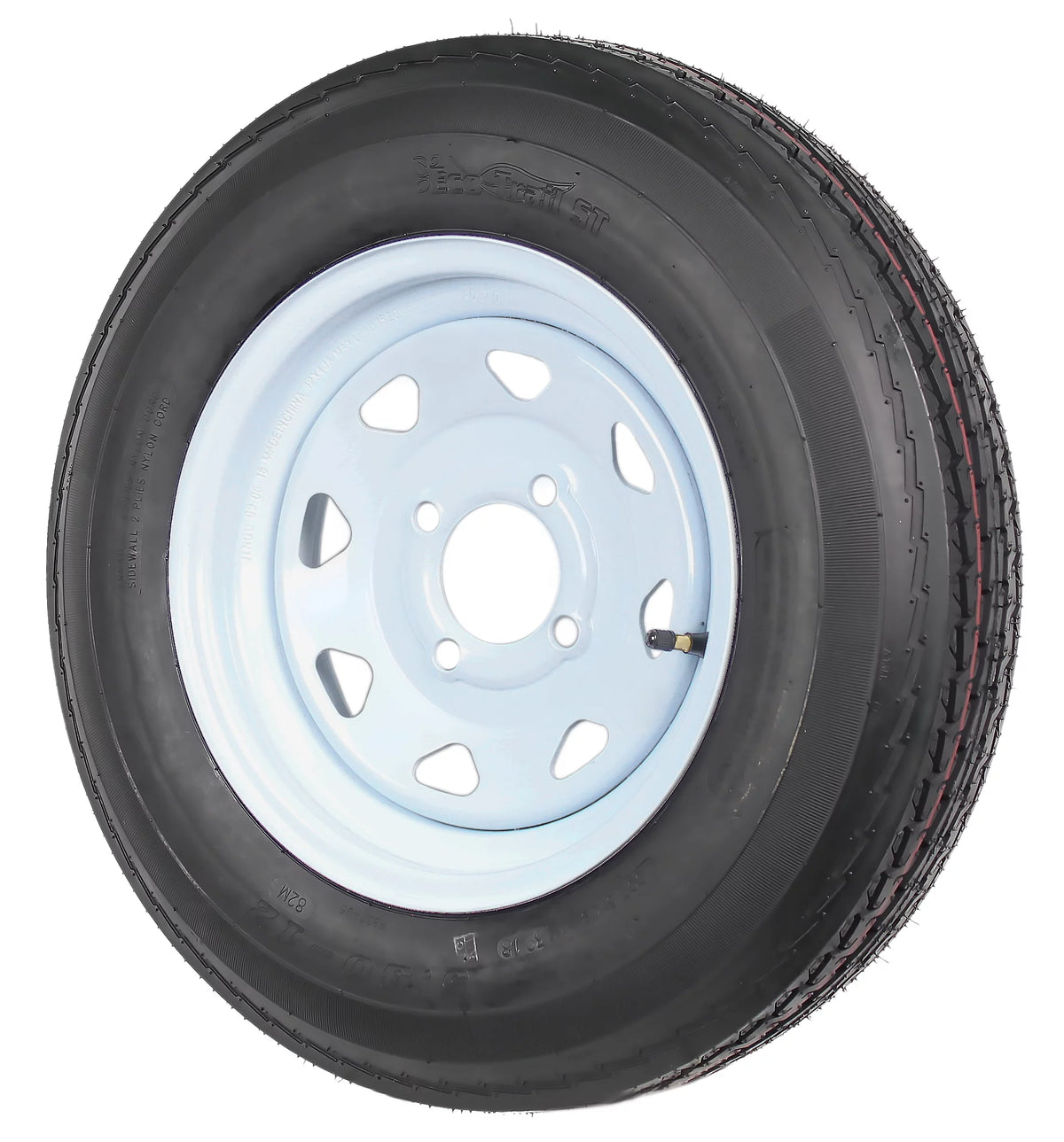 2-Pack Trailer Tires On White Wheel Rims 530-12 4 Lug L4828