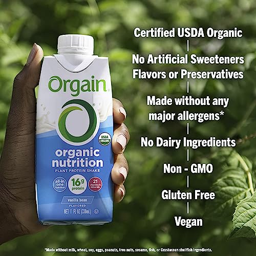 Vegan Protein Shake, Smooth Chocolate, 16g Plant Based, 11 Fl Oz (Pack of 12) W57554