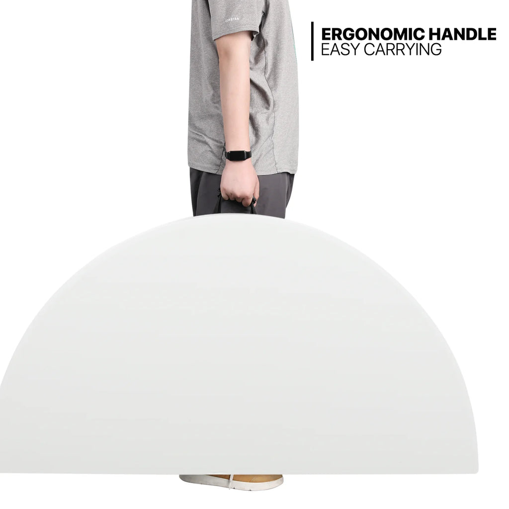 5Ft White Bi-Fold Plastic Table Set of 5 O148419