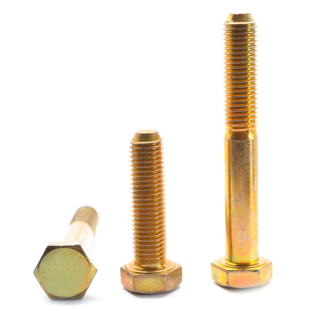 Coarse Thread Grade 8 Hex Cap Screw Alloy Steel Yellow Zinc Plated Z7067