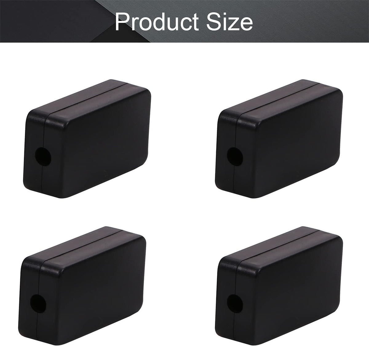 Black ABS Plastic Junction Box with Ear C2372