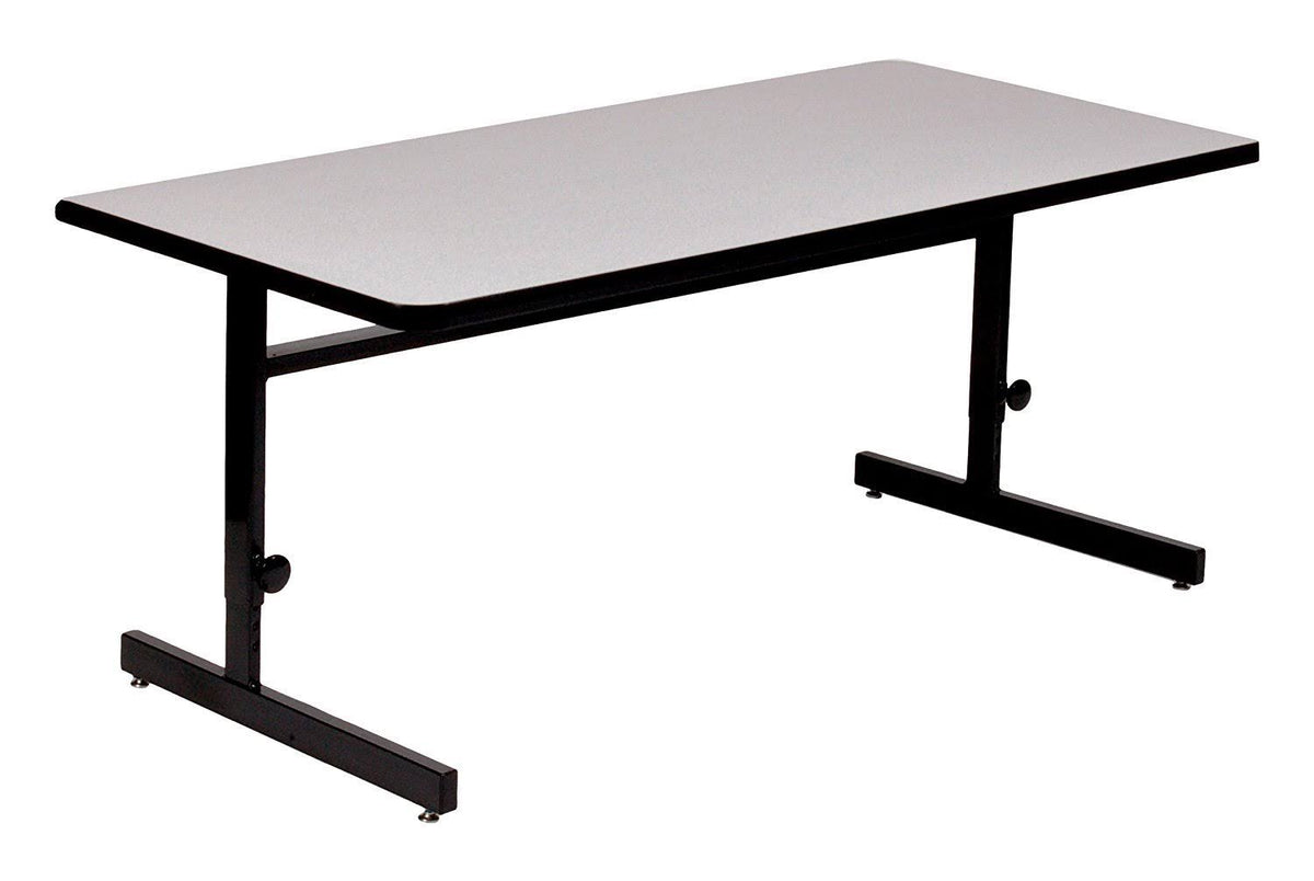 Adjustable Height Computer Station Office Table, Gray T933