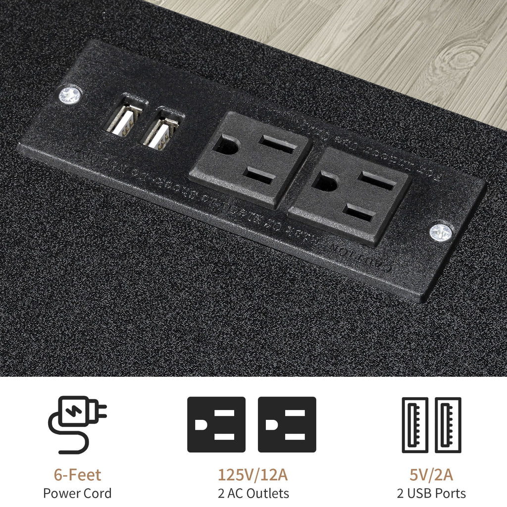 Black 4 Drawer Dresser with Power Outlets A452