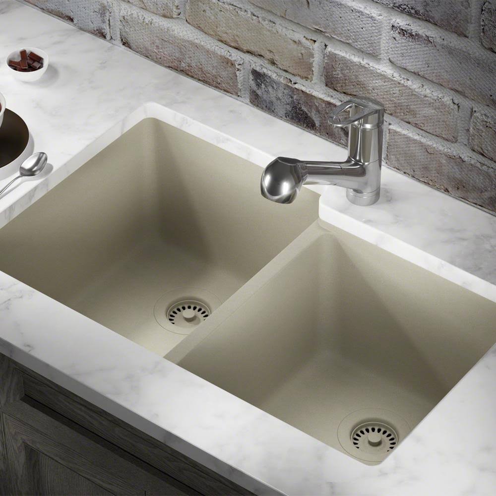 Quartz Granite Double Basin Undermount Kitchen Sink B33232