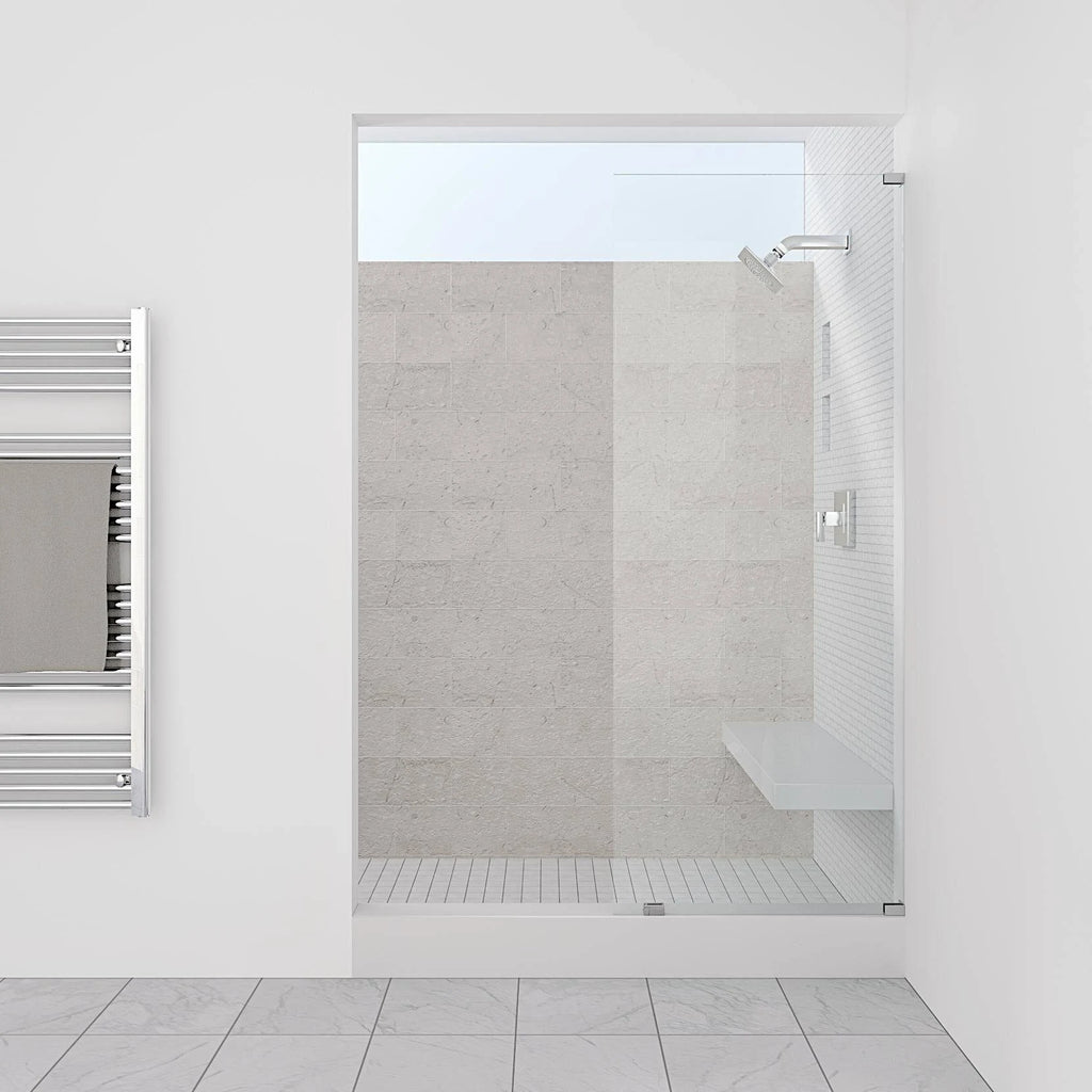 Matte Black Frameless Fixed Glass Shower Panel A713