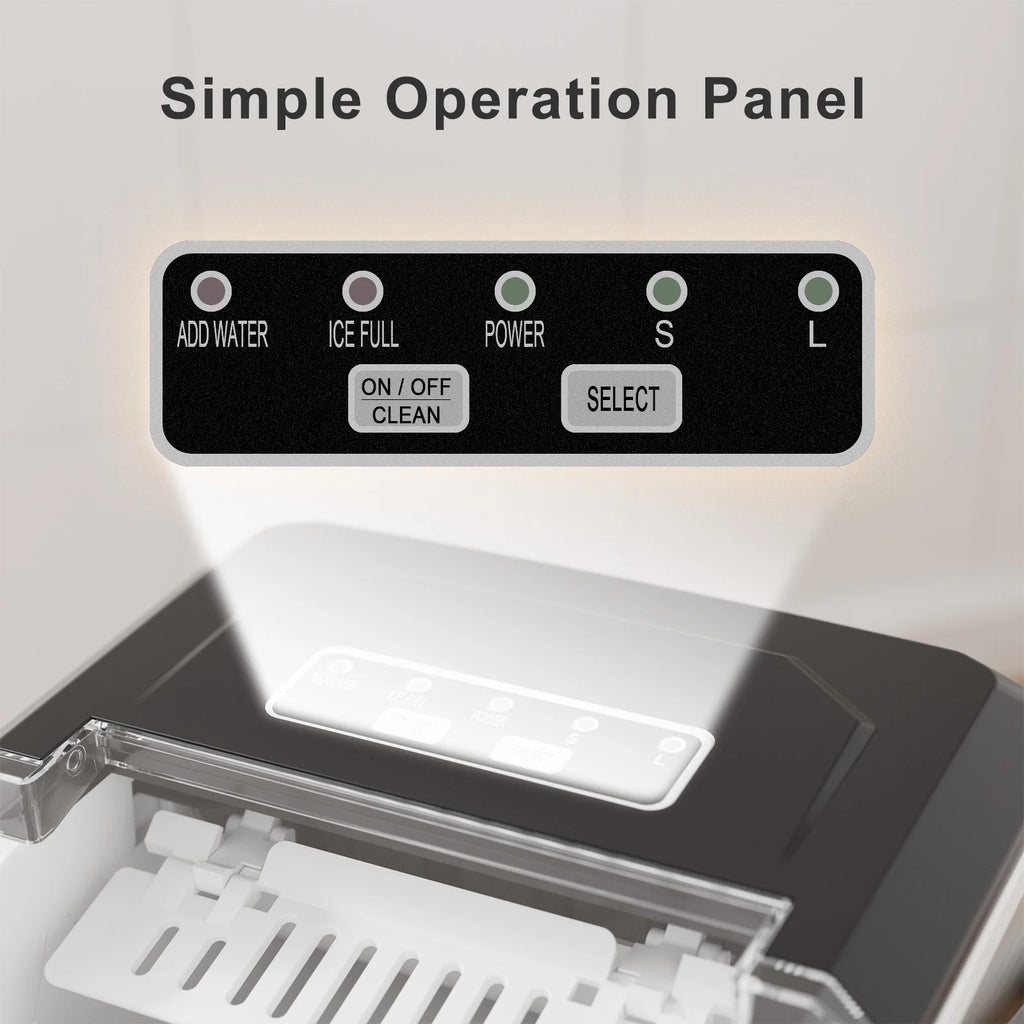 Countertop Ice Maker Machine with Handle, 9pcs/6min, 26lbs/24h, Silver I95258
