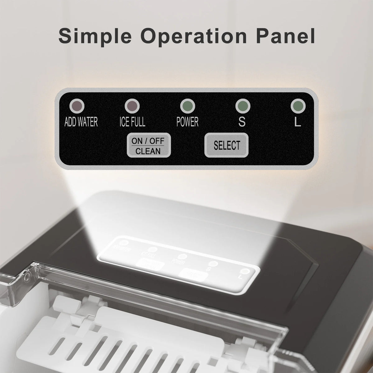 Countertop Ice Maker Machine with Handle, 9pcs/6min, 26lbs/24h, Silver I95258