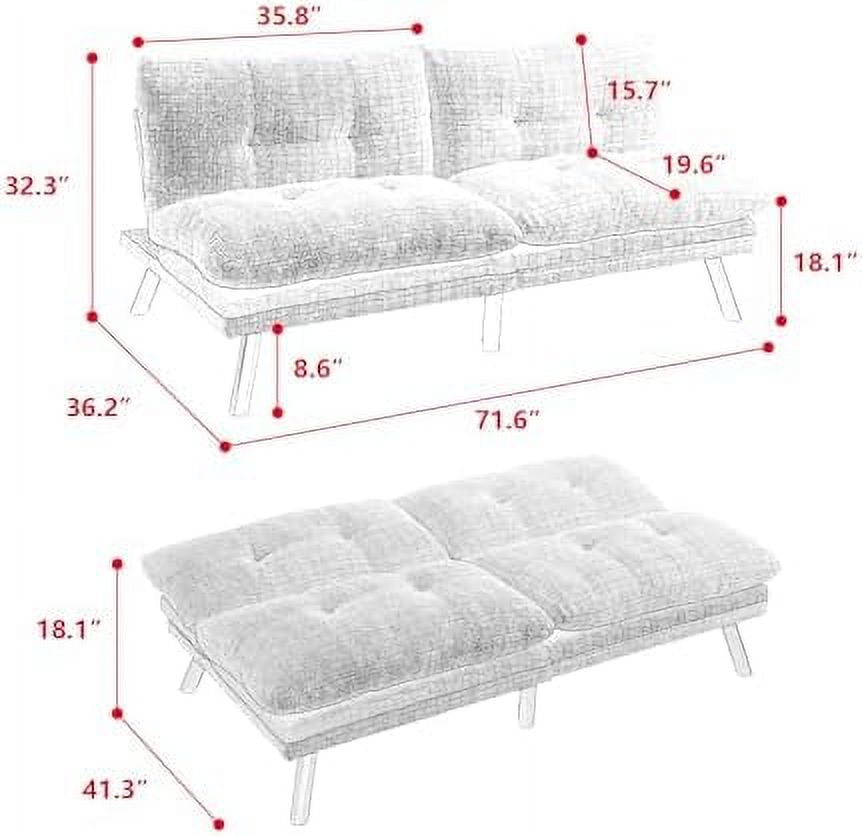 Black Velvet Convertible Sofa Bed T20635