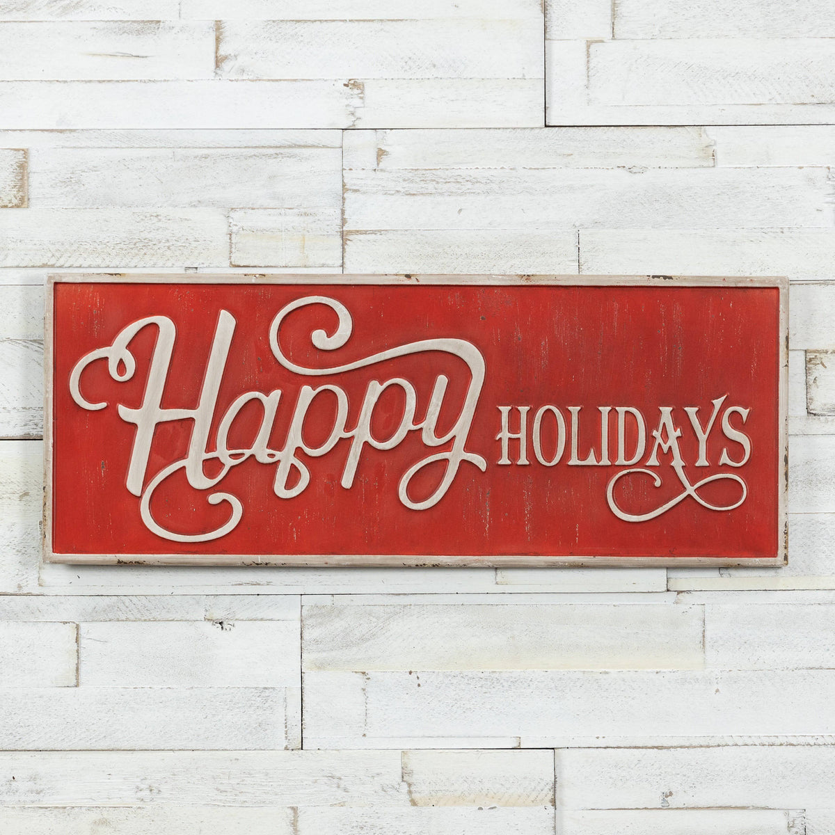 Red Happy Holidays Sign Pack of 2 U3271