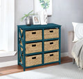3 Tier Storage Cabinet with 6 Wicker Baskets A1514