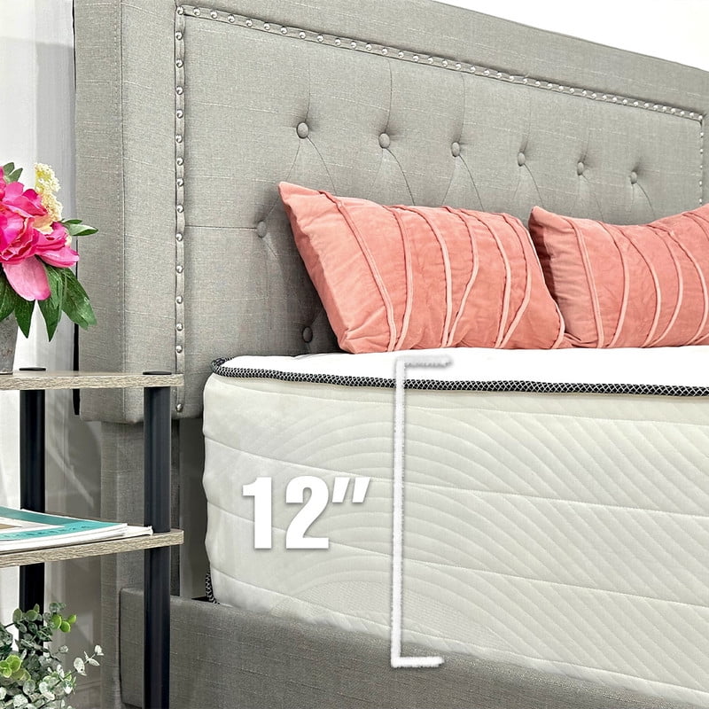 Twin Size 12 Inch Memory Foam & Spring Hybrid Mattress with Breathable Cover B844