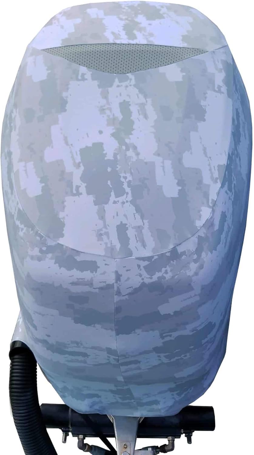 Grey Digital Camo Outboard Motor Cover C625201